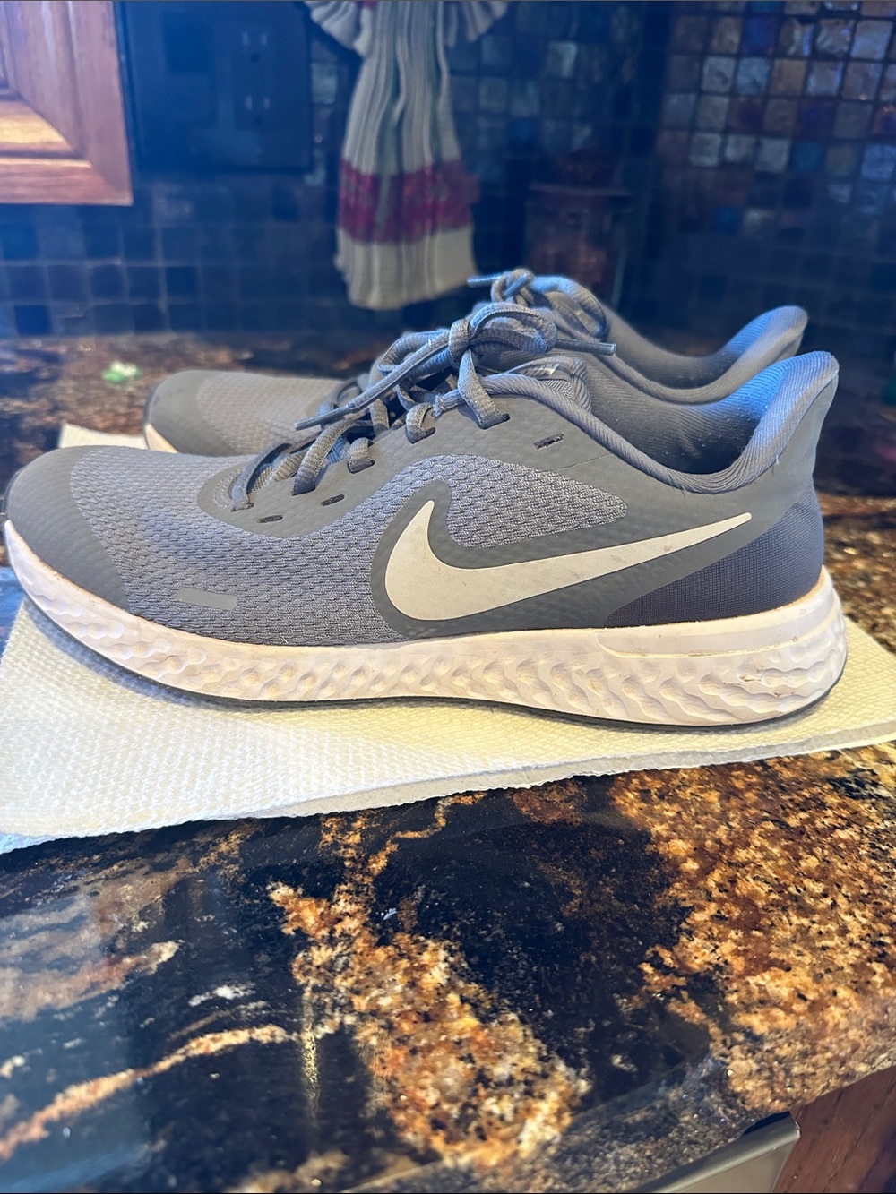Nike revolution boys gray shoes
